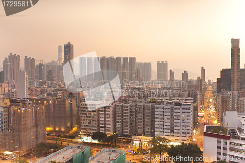 Image of Hong Kong downtown at sunset