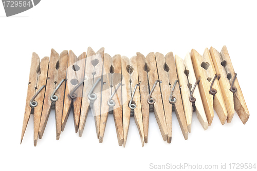 Image of Clothespins isolated on white background