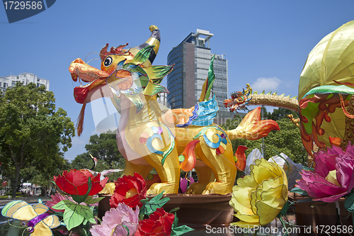 Image of HONG KONG - SEPT 12; New Territories West Mid-Autumn Lantern Car