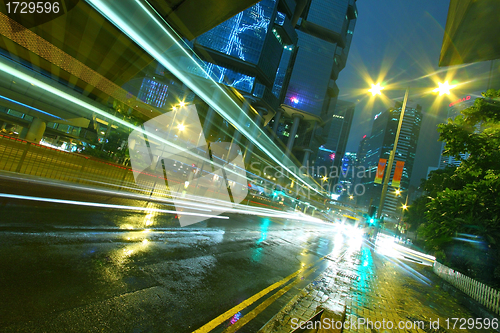 Image of Traffic in city at night