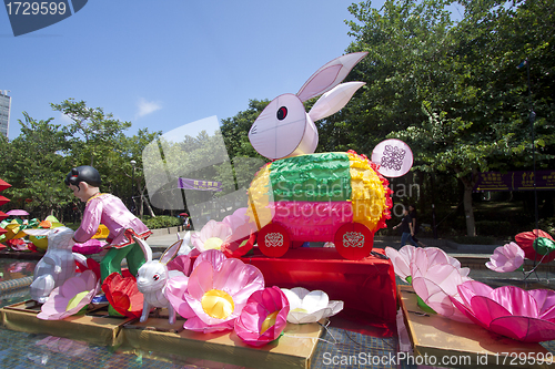 Image of HONG KONG - SEPT 12; New Territories West Mid-Autumn Lantern Car