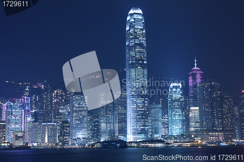 Image of Hong Kong night view along Victoria Harbour