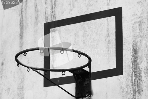 Image of Close-up shot of a basketball hoop