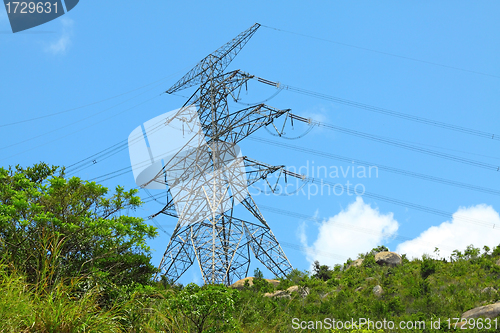 Image of Power lines with high voltage 