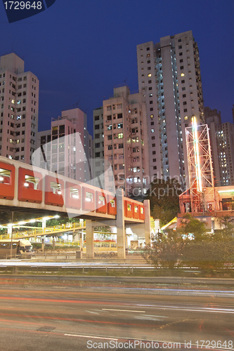 Image of Traffic in Hong Kong at night