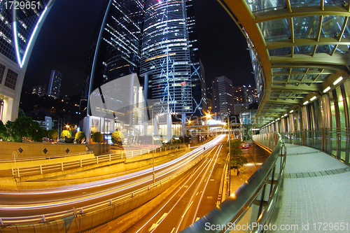 Image of Traffic in downtown of a city, pearl of the east: Hong Kong.