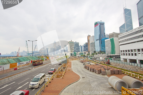 Image of Hong Kong traffic and downtown at day