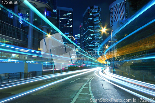 Image of Traffic in downtown of a city, pearl of the east: Hong Kong.