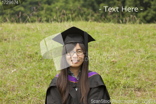 Image of Asian woman graduation in university