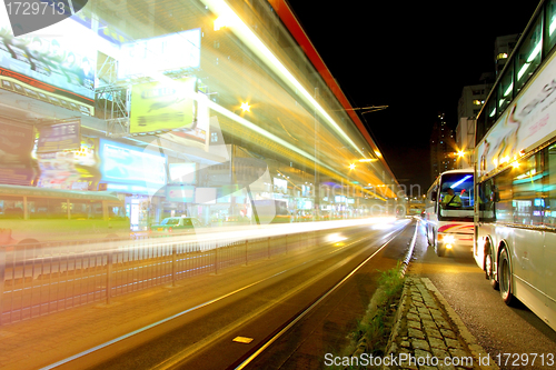 Image of Traffic in city at night