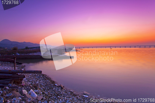 Image of Sunset along the coast in Hong Kong