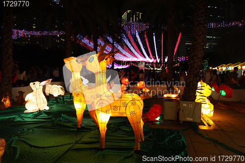 Image of HONG KONG - SEPT 13,  Victoria Park Mid-Autumn Lantern Carnival 