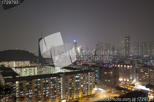 Image of Hong Kong downtown at night