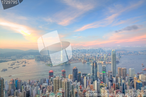 Image of Hong Kong with office buildings