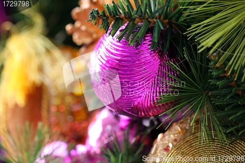 Image of Christmas decorations background with copyspace
