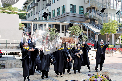 Image of University students graduate with happiness