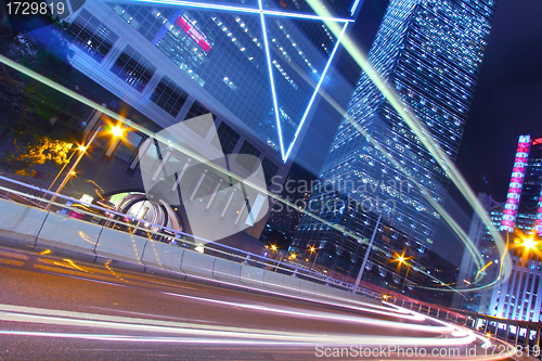 Image of Hong Kong traffic at night