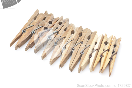 Image of Clothespins isolated on white background