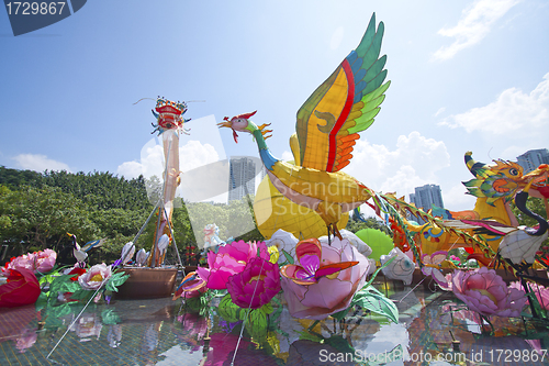 Image of HONG KONG - SEPT 12; New Territories West Mid-Autumn Lantern Car