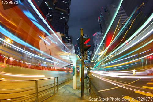 Image of Traffic in downtown of a city - pearl of the east: Hong Kong.
