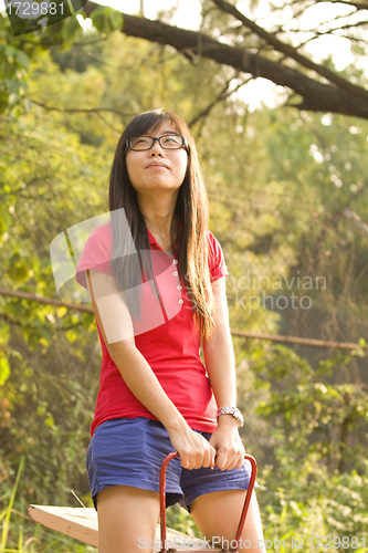 Image of Asian girl with carefree concept 
