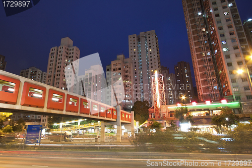 Image of Busy traffic in city at night