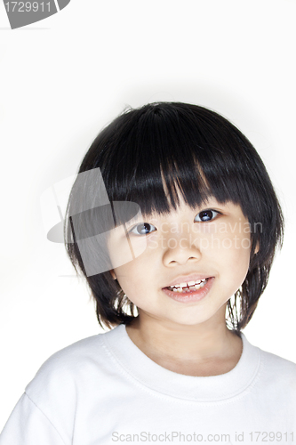 Image of Happy young asian girl isolated on white background