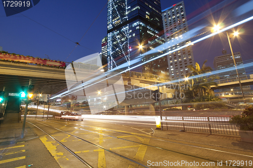 Image of Hong Kong busy night traffic