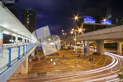 Image of Traffic in city at night