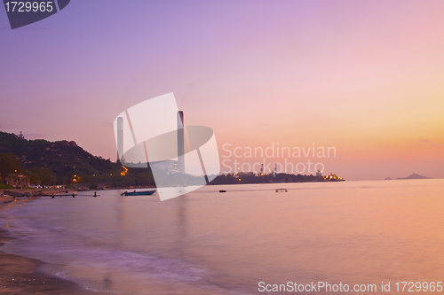 Image of Power plant at sunset time