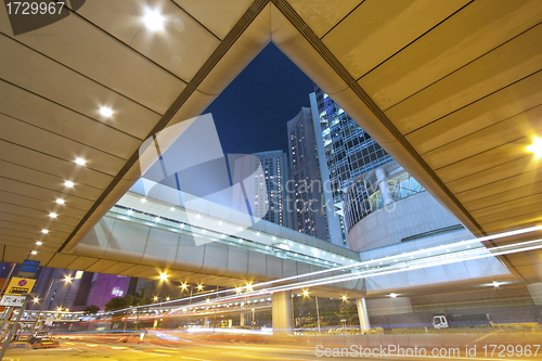 Image of Busy traffic in Hong Kong at night