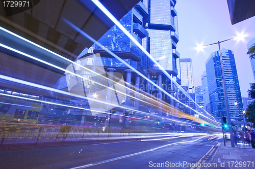 Image of Traffic in city at night