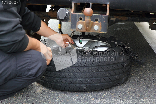 Image of exploded tire