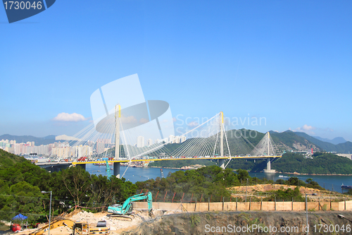 Image of Ting Kau Bridge in Hong Kong at day