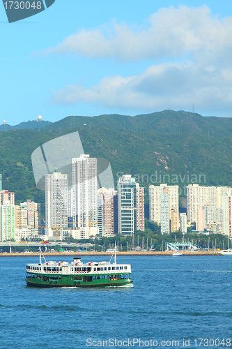 Image of Star Ferry in Hong Kong. It is one of the oldest transportation 