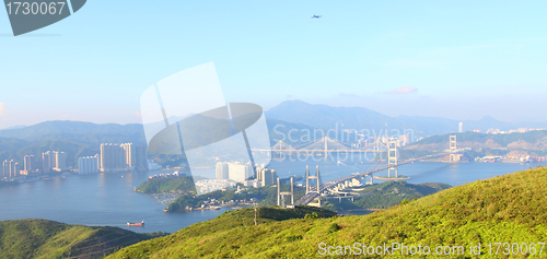 Image of Three famous bridges in Hong Kong at day
