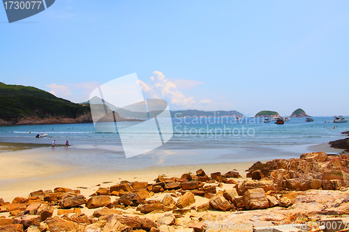 Image of Beautiful beach in Hong Kong at summer time