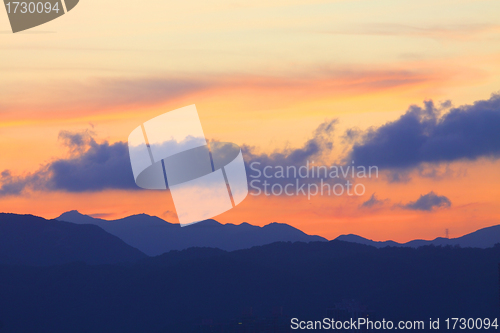 Image of Mountains at sunset time