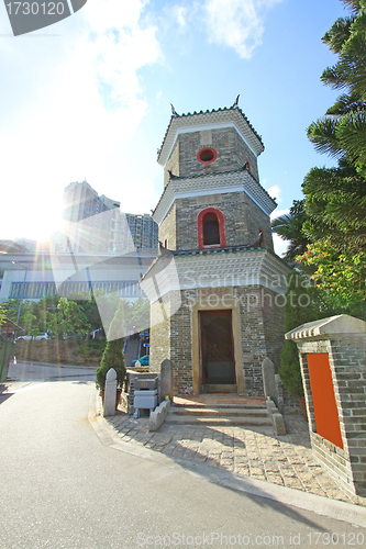 Image of Tsui Sing Lau Pagoda (Hong Kong's only ancient pagoda) in Ping S