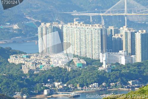 Image of Hong Kong with crowded buildings at day time