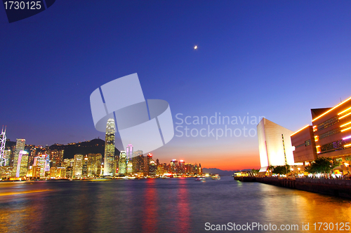 Image of Hong Kong skyline at night 