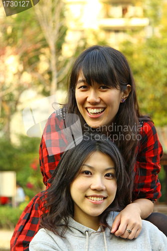 Image of Friendship forever concept by asian girls