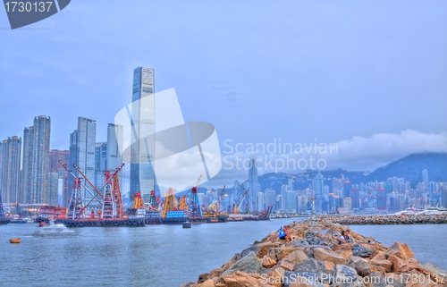 Image of Hong Kong harbour and ships