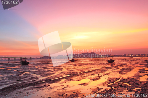 Image of Sunset along the coast at magic hour