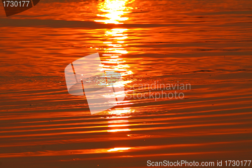 Image of Sunset of the sea wave for background use