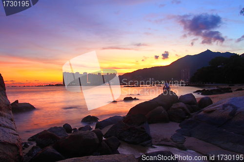 Image of Sunset along the coast in Hong Kong