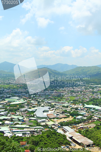 Image of Hong Kong rural area with many houses - Yuen Long Plain area