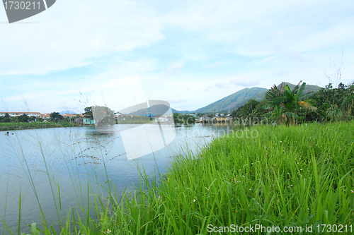 Image of Hong Kong villages and pond area