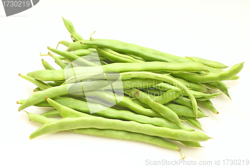 Image of Geen beans on white background