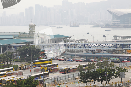 Image of HONG KONG - 25 MAR, Busy traffic in downtown of Hong Kong, Centr